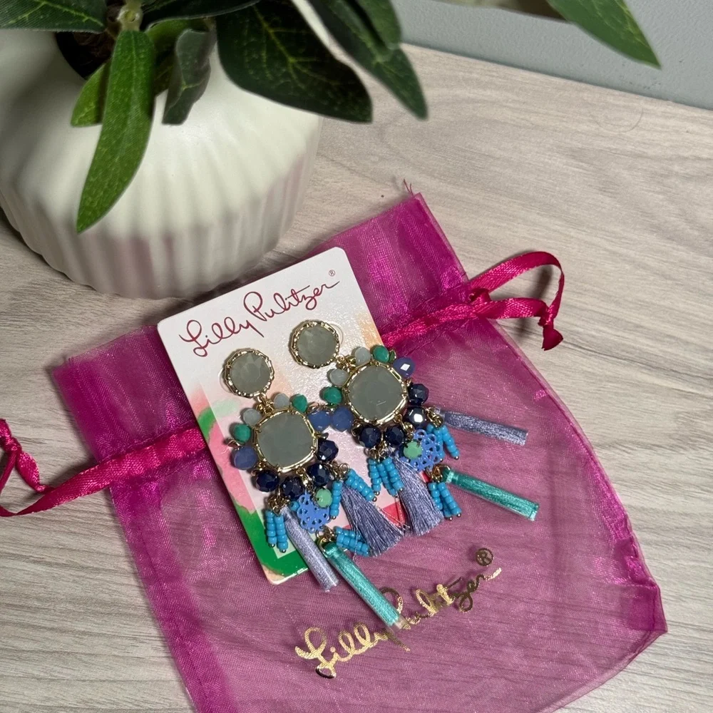 Lilly Pulitzer Blue Chandelier Earrings - Picture 5 of 5